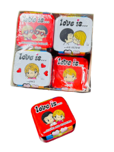 Освежающие конфеты ''love is ... '' в форме сердца со вкусом клубники 12 уп*240гр 