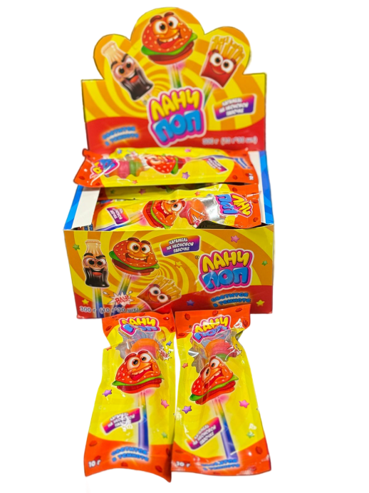 Карамель леденцовая на палочке  Ланч Поп®  24*30*10г 