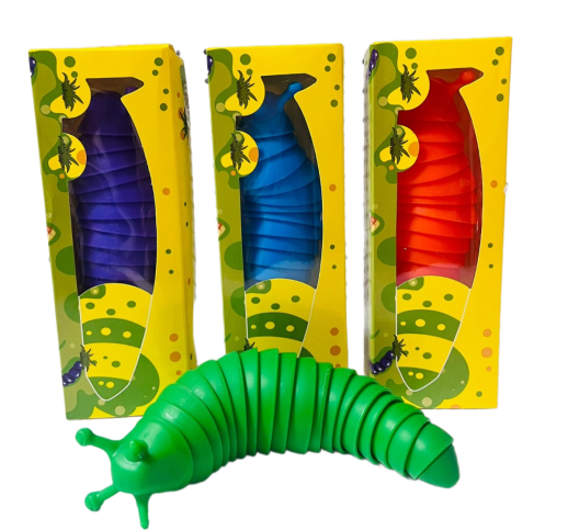 Игрушка-антистресс, гибкая игрушка 3Д гусеница Finger Slug
