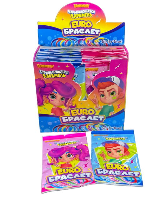 Взрывающаяся карамель Бомбибом® (Euro браслет) с аксессуаром для кукол 12*36*1гр