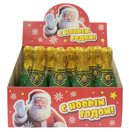 Изделие фигурное из кондитерской глазури ''ДЕД МОРОЗ", 90гр*9шт*6бл