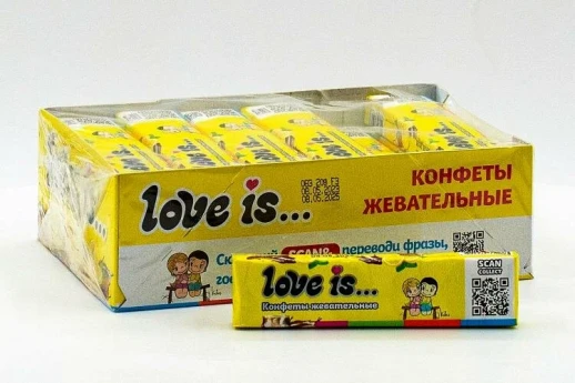 Жевательные конфеты со вкусом Кола-Лимон ''Love is...'' 480 гр*24шт