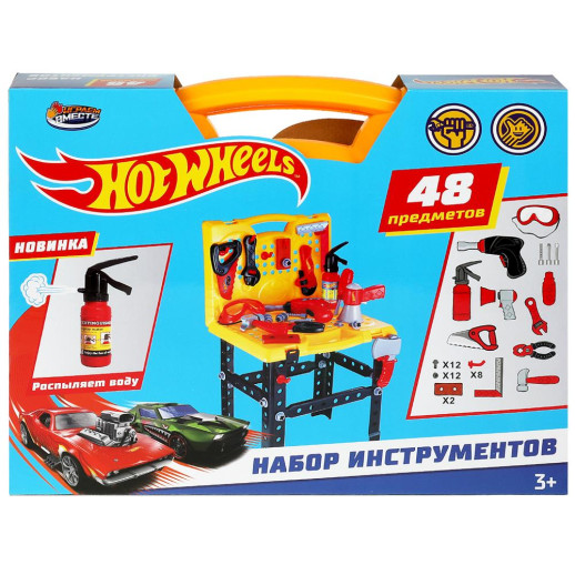 Набор инструментов ХОТ ВИЛС пл.чемодан 40,4*31,5*6,6см ИГРАЕМ ВМЕСТЕ
