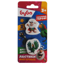 Ластики БУБА фигурные, 2шт, блистер Умка в кор.6*24наб