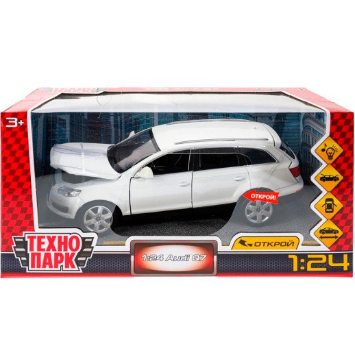 Машина металл свет-звук AUDI Q7, 20 см, двери, капот, багажник Технопарк