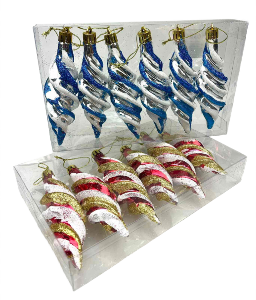 Новогодний шар''Cосулька'' 12см/6см (арт.210747-10) 