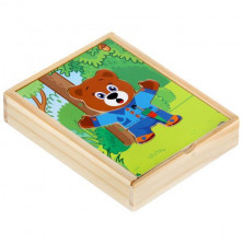 Игрушка деревянная игра-одевашка мишка-1 шт. Буратино в кор.120шт