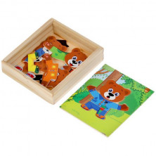 Игрушка деревянная игра-одевашка мишка-1 шт. Буратино в кор.120шт