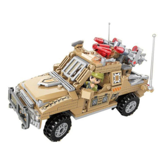 Конструктор Военная машина, с фигурками и аксессуарами, 281 дет. 30*22см