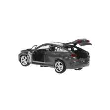 Машина металл BMW X6 длина 12 см, двери, багаж, инер, темно серый, дисплей Технопарк