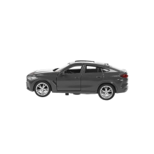 Машина металл BMW X6 длина 12 см, двери, багаж, инер, темно серый, дисплей Технопарк